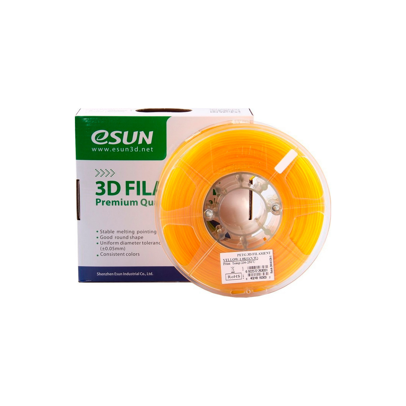 Пластик для 3D-принтера eSUN PETG 3мм, 1кг, yellow (PETG300Y1) изображение 4
