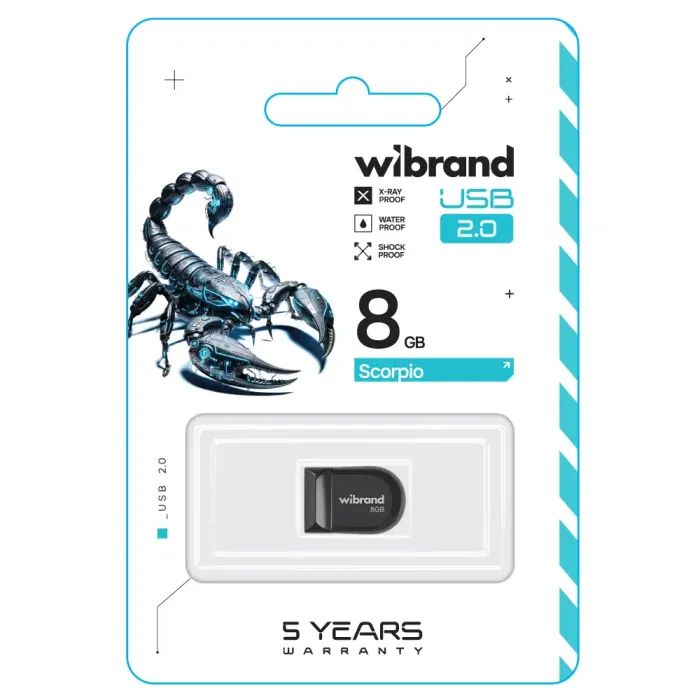 USB флеш накопичувач Wibrand 4GB Scorpio Black USB 2.0 (WI2.0/SC4M3B) зображення 2