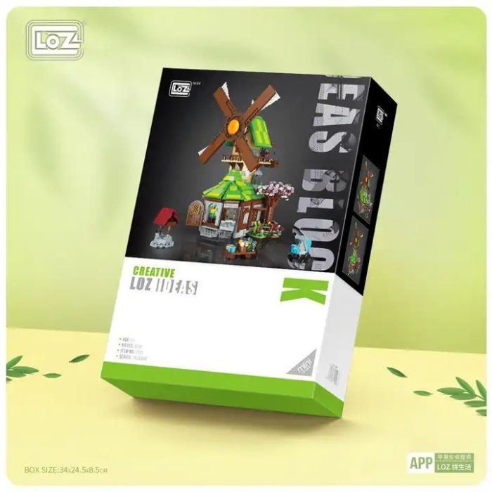 Конструктор LOZ mini Дом с ветряной мельницей без фигурок (1050)