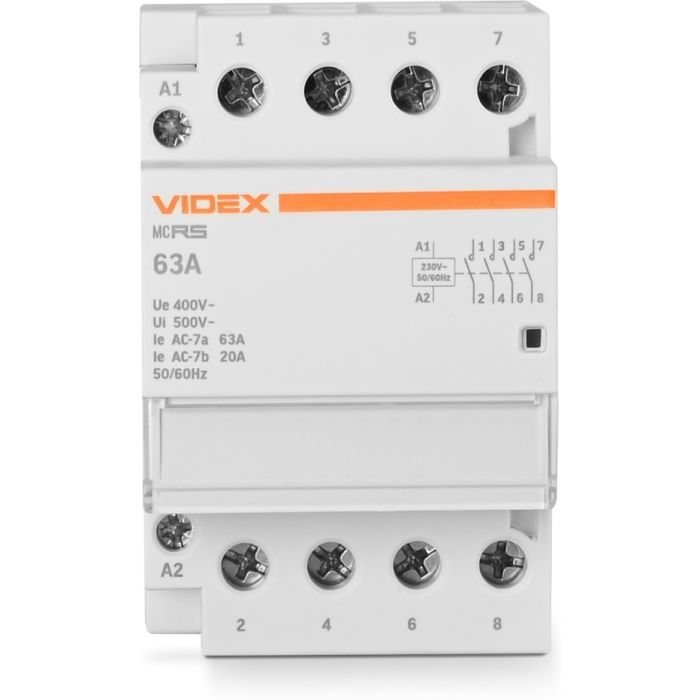 Контактор Videx 4п 63А 4НВ VF-RS-MC4O-63 RESIST изображение 2
