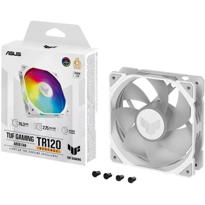 Кулер до корпусу ASUS TUF Gaming TR120 ARGB Reverse White (90DA00D3-B09000) зображення 8