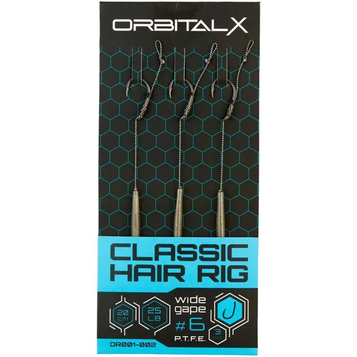 Поводок OrbitalX Classic Hair Rig Wide Gape 6 25lb 20cm (3шт/уп) camo (694.00.01)