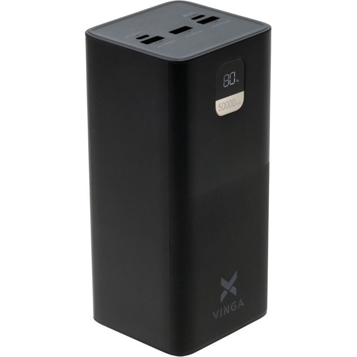 Батарея універсальна Vinga 50000 mAh 22.5W Display Black (VPBB5022) зображення 3