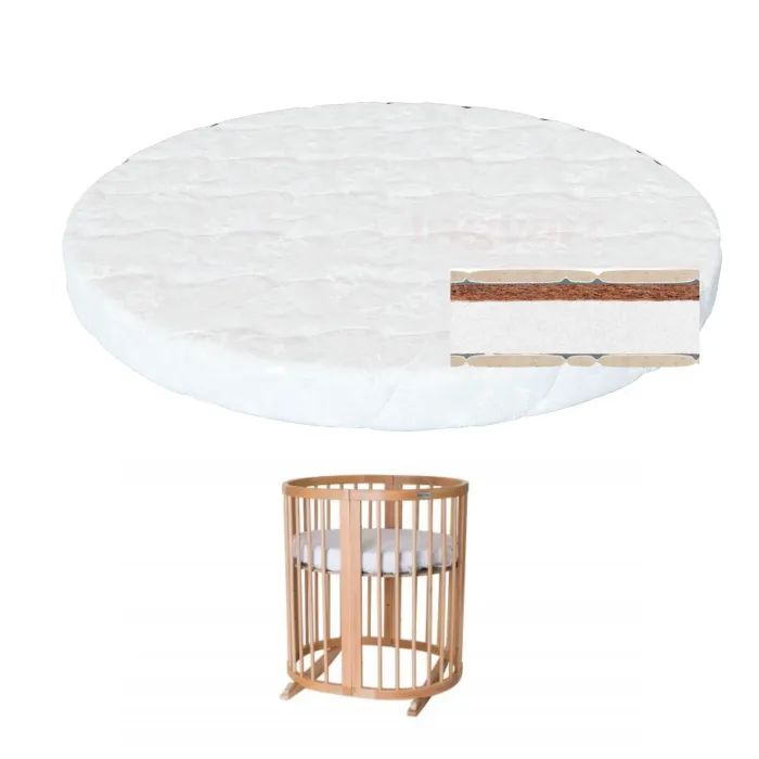 Матрас для детской кроватки Ingvart Smart Bed Round кокос+поролон, 72х72 см (7216)