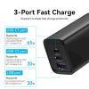 Зарядний пристрій Vention 3xUSB 65W (2xUSB-C+USB-A) PD3.0+QC4.0 black (FEDB0-EU) зображення 4