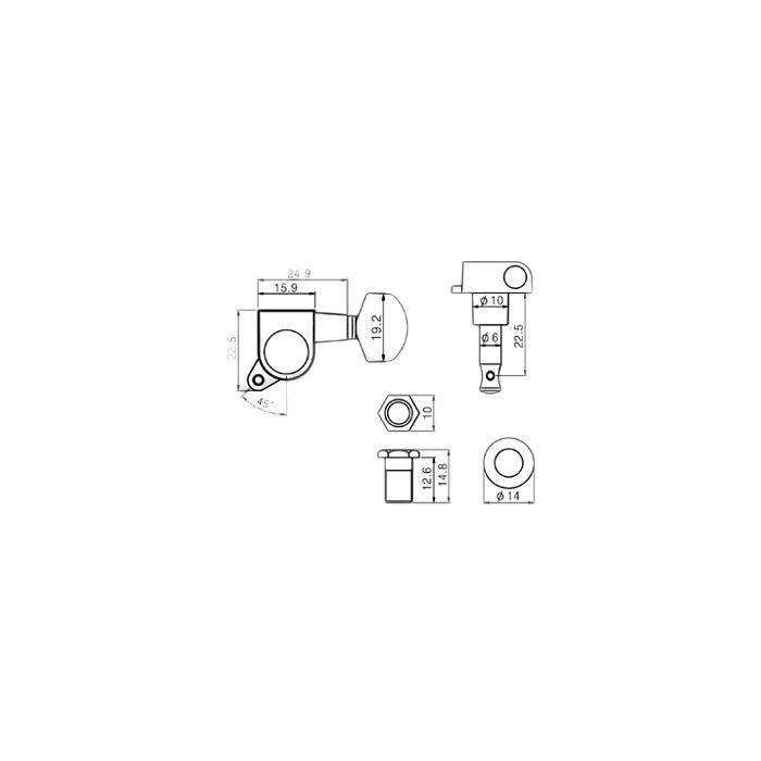 Кілки для гітари Paxphil J-02 3+3 CR зображення 2