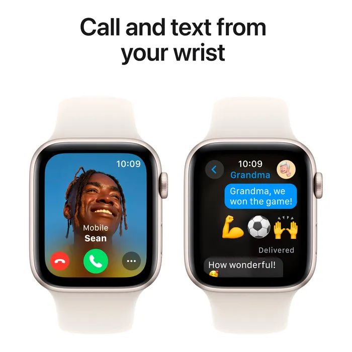 Смарт-годинник Apple Watch SE 2024 GPS 44mm Silver Aluminium Case with Denim Sport Band - S/M (MXEQ3QH/A) зображення 4