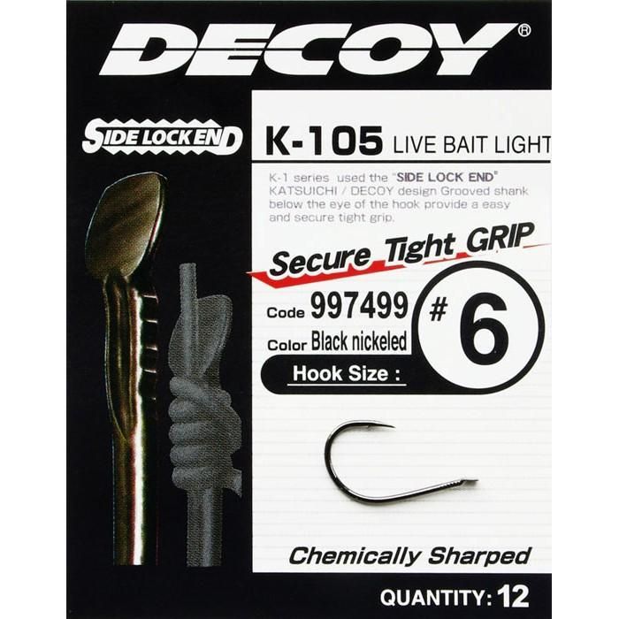 Крючок Decoy K-105 Live bait light 10 (12 шт/уп) (1562.03.40) изображение 2