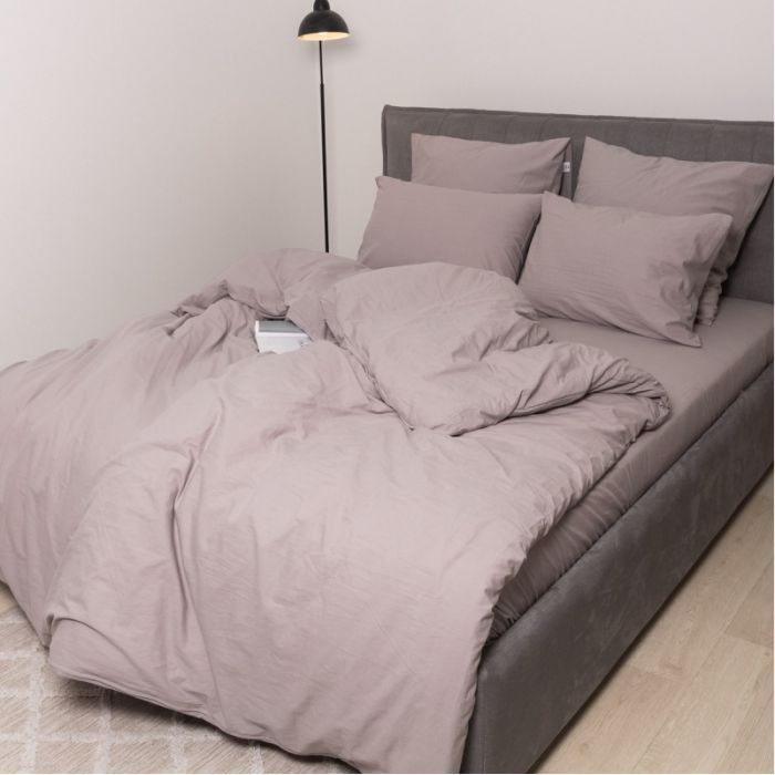Постільна білизна MirSon Gray beige Варена бавовна 200х220 (2200007885275)