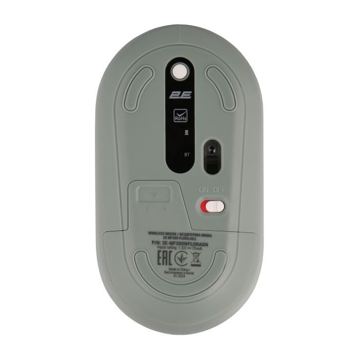Мишка 2E MF300 FLORADILL Silent Wireless/Bluetooth Green (2E-MF300WFLORAGN) зображення 2