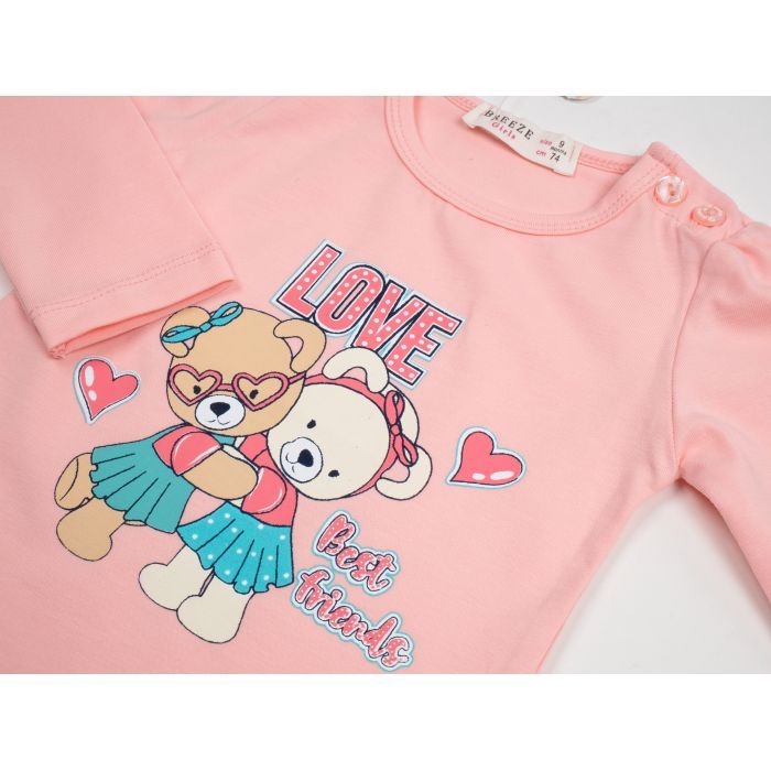 Футболка дитяча Breeze LOVE зз довгим рукавом (20846-86G-peach) зображення 3