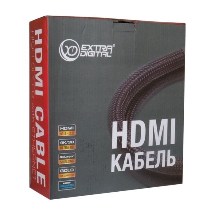 Кабель мультимедийный HDMI to HDMI 10.0m V2.0 4Kx2K Extradigital (KBH1881) изображение 4