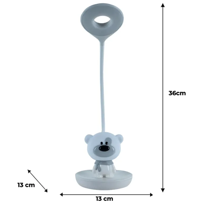 Настільна лампа Kite Bear LED з акумулятором, біла (K24-492-2-1) зображення 7