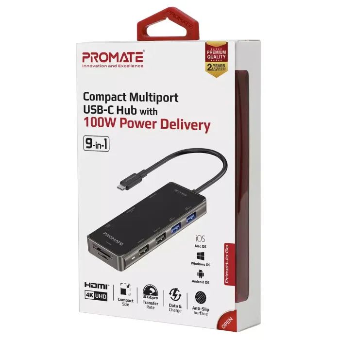Концентратор Promate USB Hub 9 ports primehub-go.grey (primehub-go.grey) зображення 2