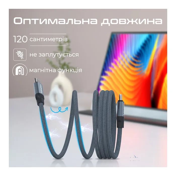Дата кабель USB-C to USB-C springy.blue Promate (springy.blue) изображение 8