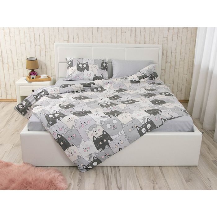 Постельное белье Руно Grey Cat бязь набивная евро (845.114Б_Grey Cat)