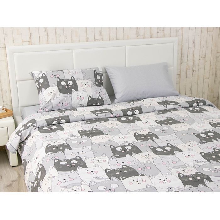Постельное белье Руно Grey Cat бязь набивная евро (845.114Б_Grey Cat) изображение 2