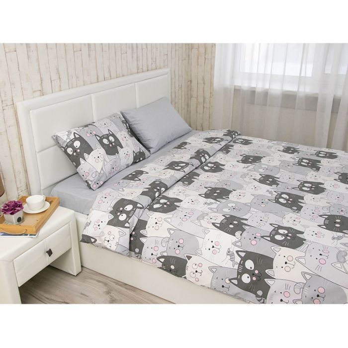 Постельное белье Руно Grey Cat бязь набивная евро (845.114Б_Grey Cat) изображение 4