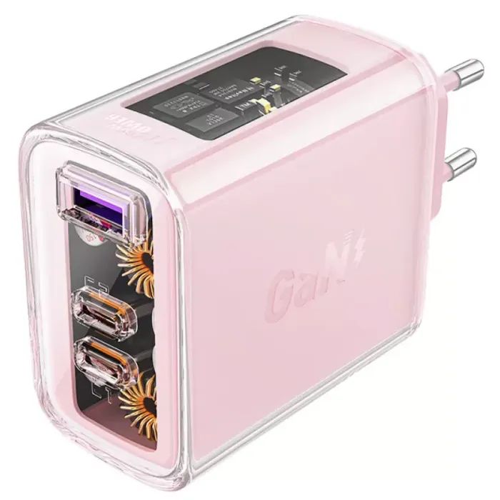 Зарядное устройство Acefast 3xUSB 65W (2xUSB-C+USB-A) Gan A45 Fast Charger Cherry blossom (6974316282082)
