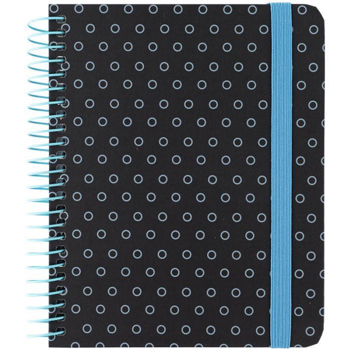 Блокнот Axent на спіралі В6 120 аркушів, клітинка, тверда обкладинка, графіт (8461-3-A)