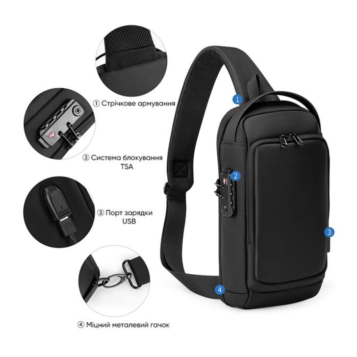 Рюкзак для ноутбука Porto 10" RNC-4043 Black (RNC-4043BK) зображення 4