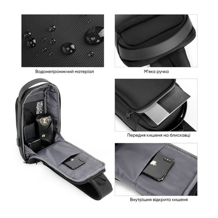 Рюкзак для ноутбука Porto 10" RNC-4043 Black (RNC-4043BK) зображення 5