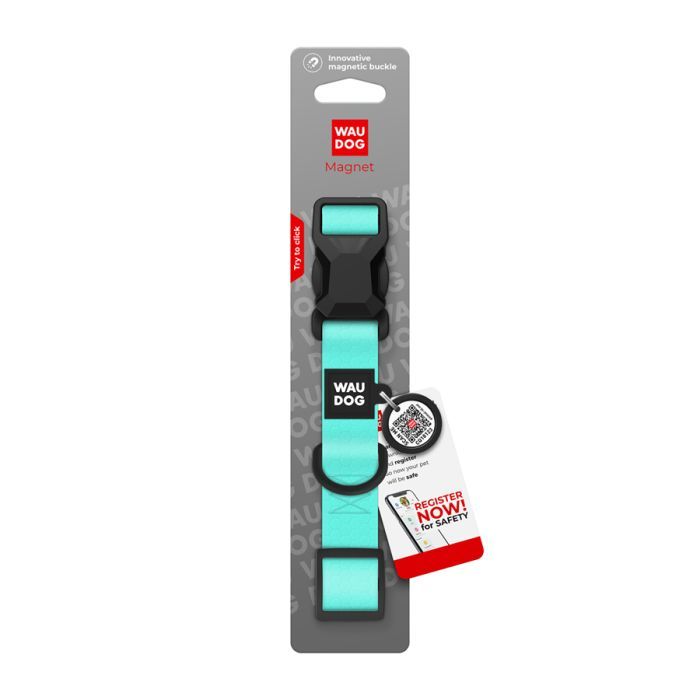 Ошейник для животных WAUDOG Magnet c QR паспортом, магнитная пряжка-фастекс M хаки (279531) изображение 4