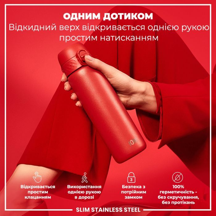 Пляшка для води ION8 OneTouch Stainless Steel 600 мл Blue (I8SS600BLU) зображення 2