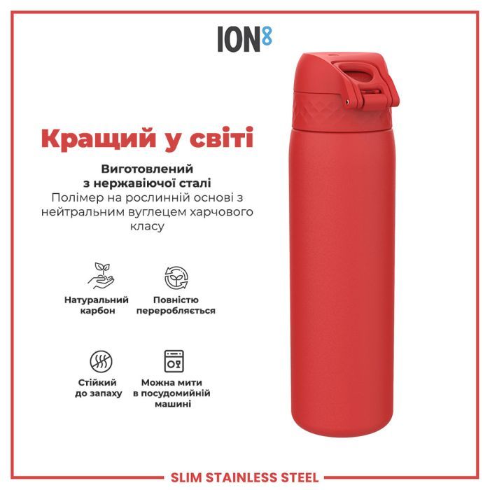 Пляшка для води ION8 OneTouch Stainless Steel 600 мл Blue (I8SS600BLU) зображення 6
