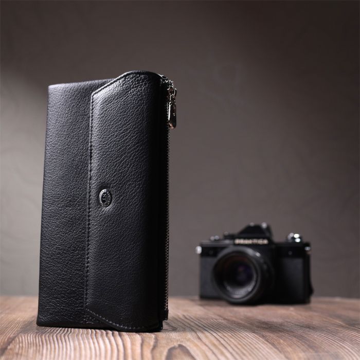 Портмоне ST Leather Из натуральной кожи Черное (22698) изображение 10