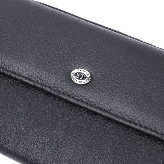 Портмоне ST Leather Из натуральной кожи Черное (22698) изображение 5
