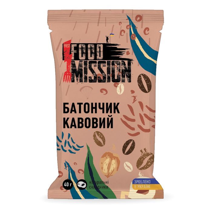 Батончик Food Mission Кофейный 40 г (fm.30191)
