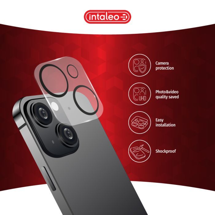 Стекло защитное Intaleo Camera Lens Apple Iphone 14/14 Plus Black (1283126576843) изображение 3