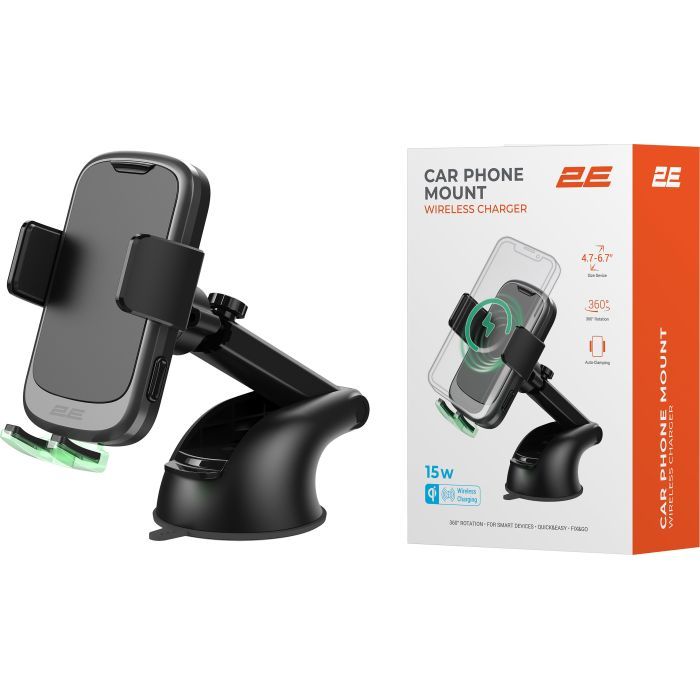 Універсальний автотримач 2E 4.7-7", Wireless Qi 15W, USB-A/QC/3.0/30W, USB-С/PD/30W (2E-WCQ01-10) зображення 12