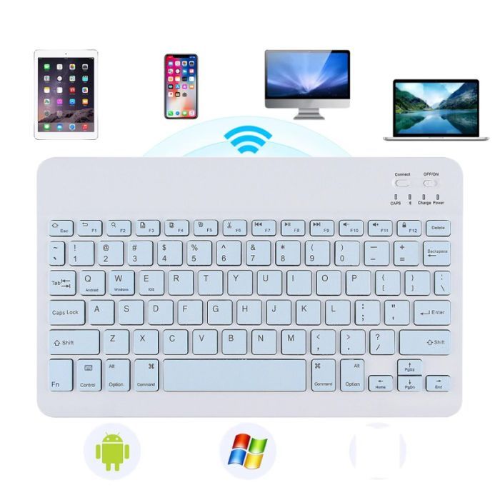 Клавиатура BeCover (245х150 мм) Bluetooth UA Light Blue (713407) изображение 2