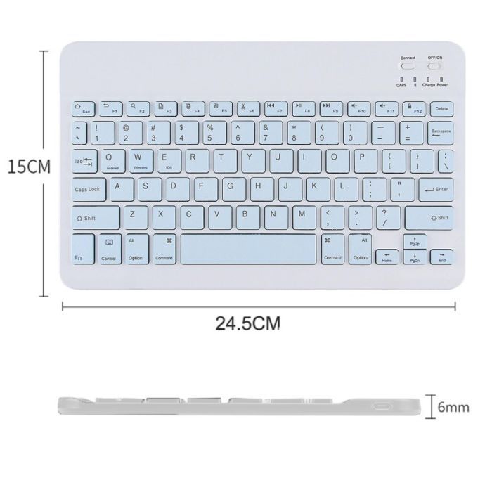 Клавиатура BeCover (245х150 мм) Bluetooth UA Light Blue (713407) изображение 4