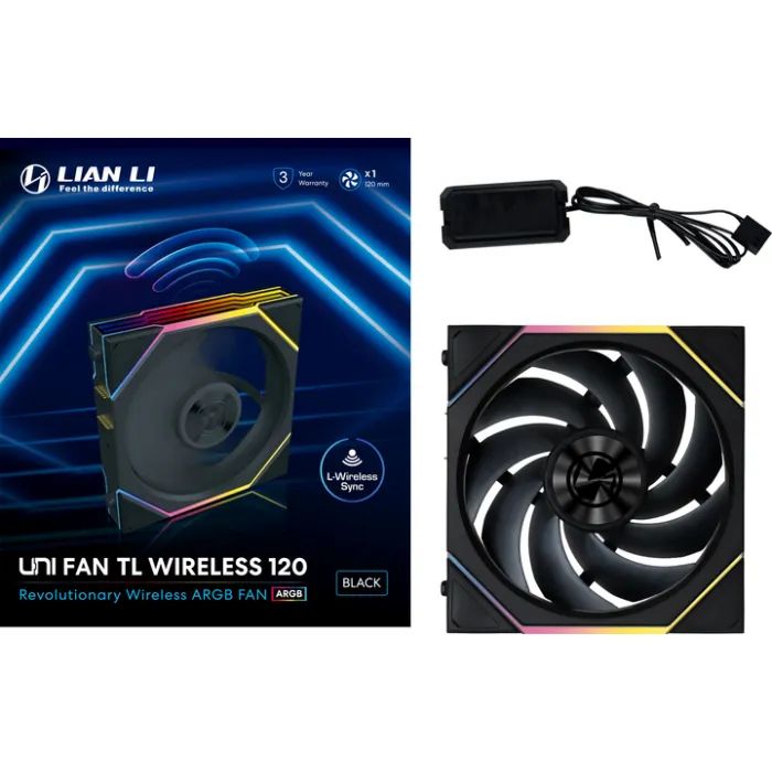 Кулер для корпуса Lian Li Uni Fan TL WIRELESS 120-1, Black (G99.12TL1W1B.00) изображение 7