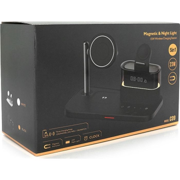 Зарядное устройство Voltronic 5-in-1 Wireless Charging Station Smartphone + Watch + Earbuds black (BZ/C-09) изображение 4