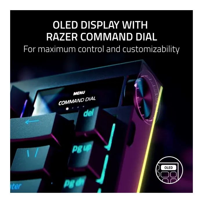 Клавиатура Razer BlackWidow V4 Pro 75 ISO Wireless/Bluetooth/USB UA Black (RZ03-05130300-R3E1) изображение 6