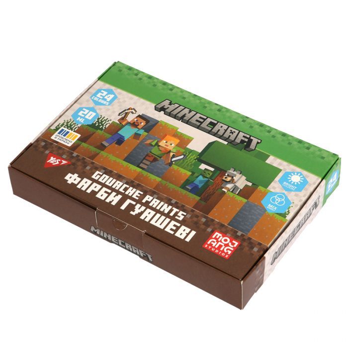 Гуашевые краски Yes Minecraft 6 кольорів по 20 мл (230405)