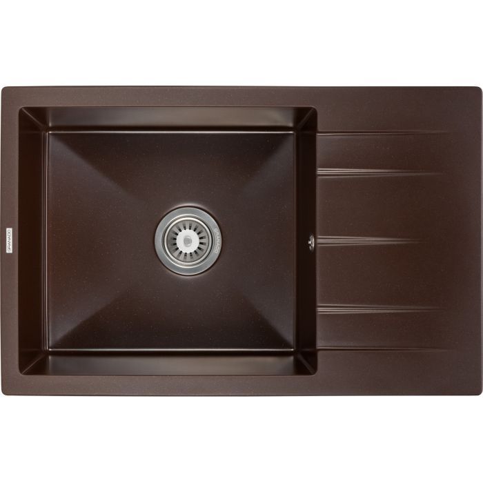 Мийка кухонна GRANADO NAVIA black shine з сифоном (775*495mm.) (gr3801)