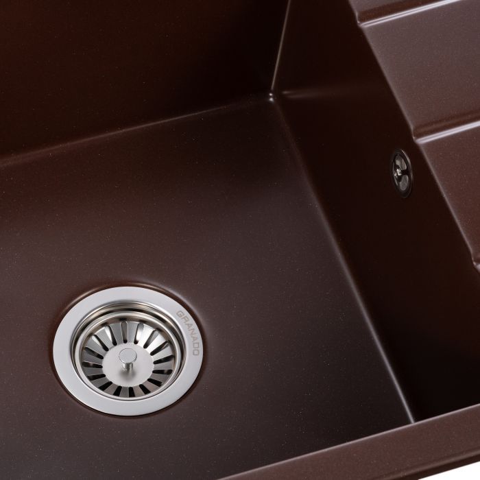 Мийка кухонна GRANADO NAVIA black shine з сифоном (775*495mm.) (gr3801) зображення 5