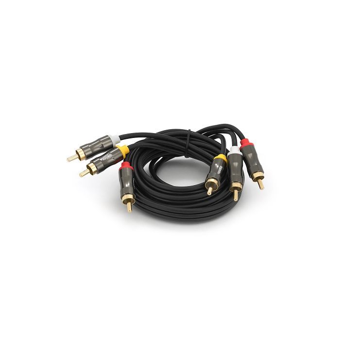 Кабель мультимедийный 3xRCA M to 3xRCA M 1.5m black VEGGIEG (YT-AV301)