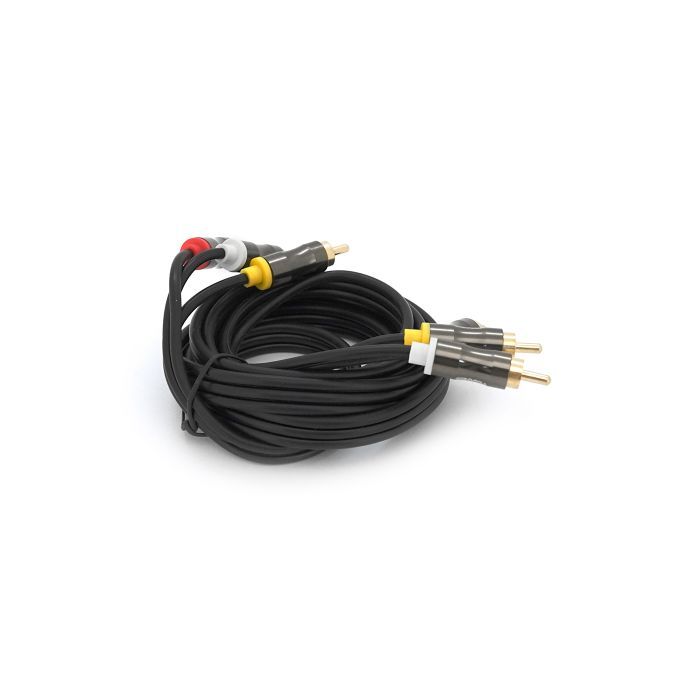 Кабель мультимедийный 3xRCA M to 3xRCA M 1.5m black VEGGIEG (YT-AV301) изображение 3
