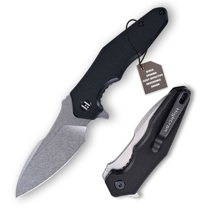 Нож Hightron Mini Ventura, D2, G10, зелений, сталевий stonewash клинок (HK05GRNS)