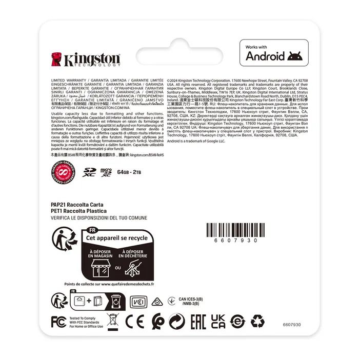 Карта памяти Kingston 256GB microSDXC class 10 UHS-I U1 V10 A1 Select Plus (SDCS3/256GBSP) изображение 4