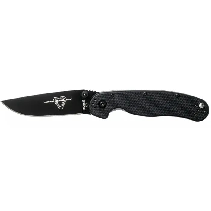 Нож Ontario Knife RAT II D2 Black, Black Blade (ON8830)