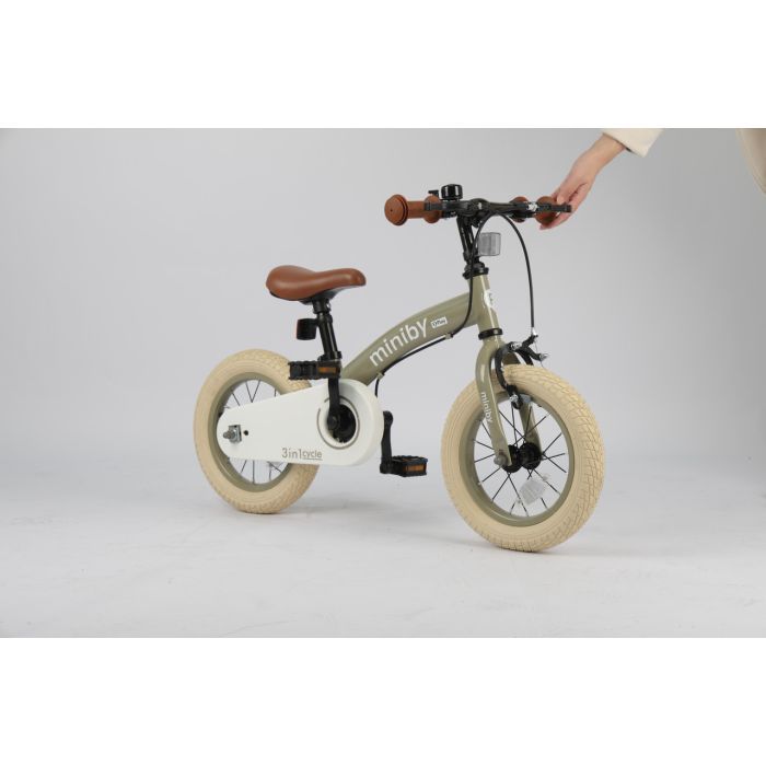 Дитячий велосипед QPlay Miniby 3 в1, біговел 12",Grey-Green (CB02MiniBy12Grey-Green) зображення 9