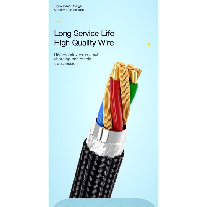 Дата кабель USB 2.0 AM to USB-C 3.0m 7A black Essager (EXCT-XCC01) зображення 10