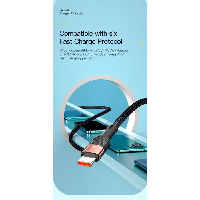 Дата кабель USB 2.0 AM to USB-C 3.0m 7A black Essager (EXCT-XCC01) зображення 11